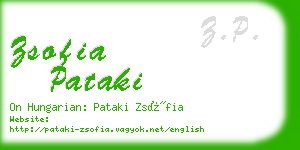 zsofia pataki business card